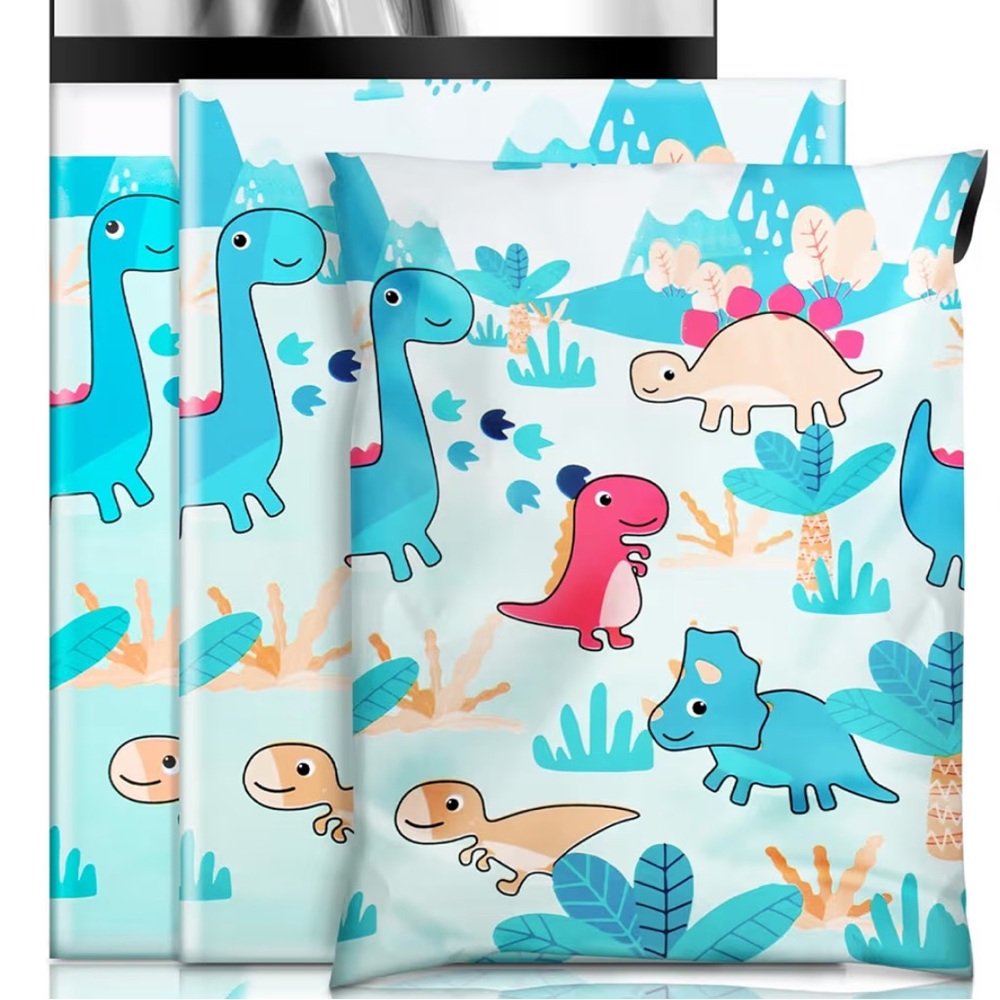 10x13” 25 qty Dinosaur Print Kids Poly Mailers - Picture 3 of 3